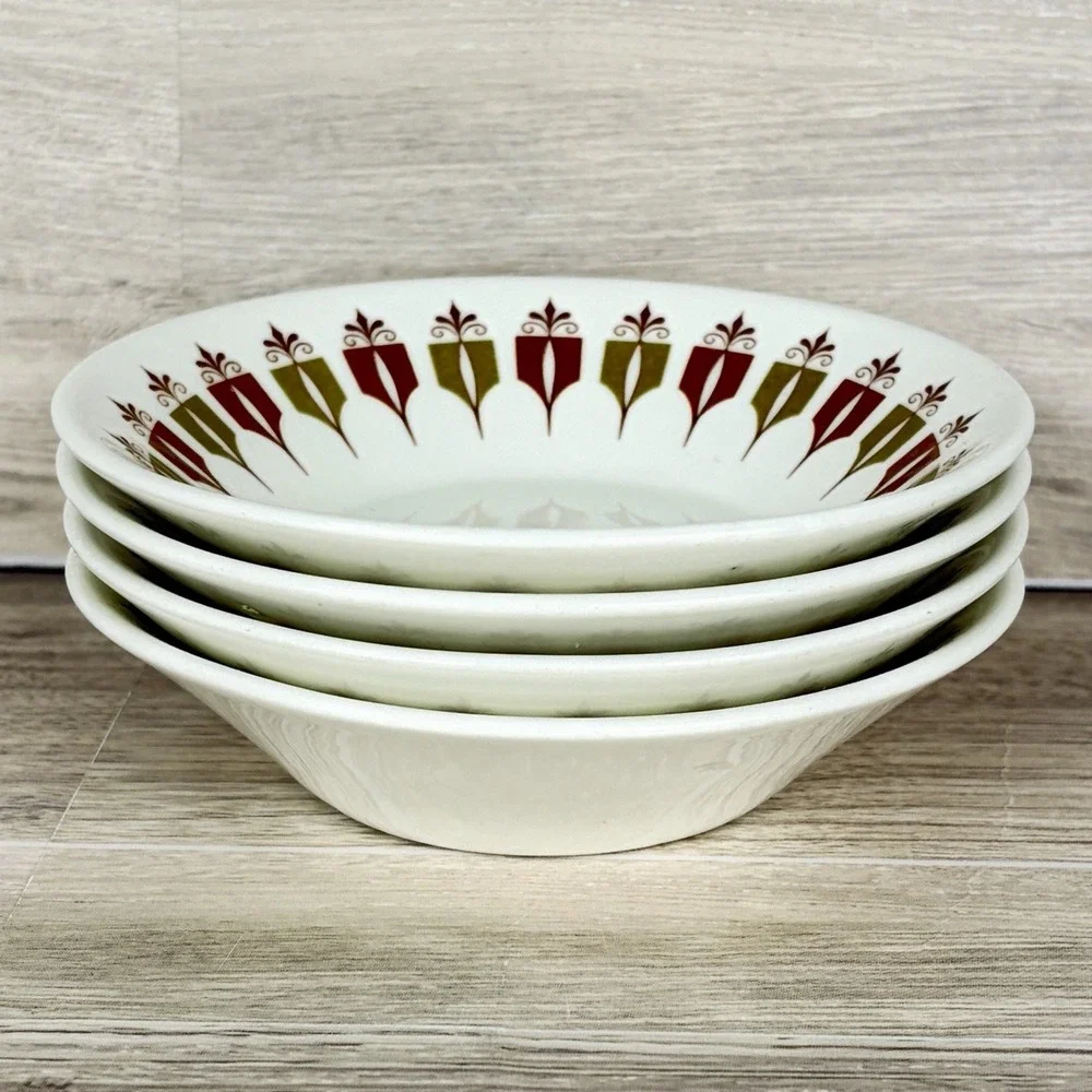 MCM Syracuse Syralite Bowls Set of 4 Captain's Table Dessert Berries 4.5